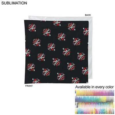 Colored Sublimated Bandana, Sublimated Edge to Edge 1 side (22"x22")