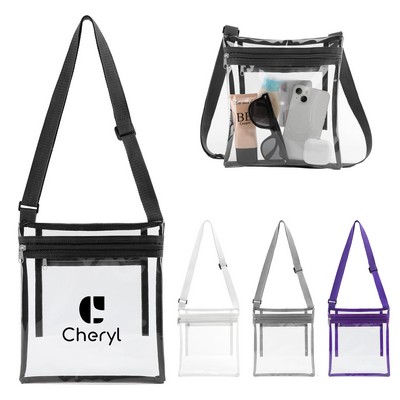 9" X 10" Stadium Approved Clear PVC Crossbody Bag