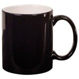 11 Oz. Black Ceramic Round LazerMug