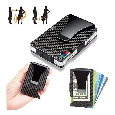 RFID Wallet For Men With Money Clip , Credit Card Holder