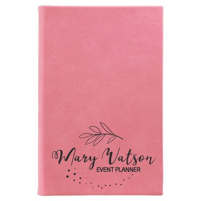 5 1/4" x 8 1/4" Pink Leatherette Sketch Book-Unlined Paper