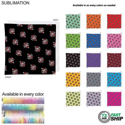 72 Hr Fast Ship - Team Building Colored Sublimated Bandanna, Sublimated (22"x22")