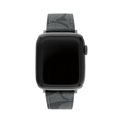 Coach® Black Signature Apple Watch® Canvas Strap