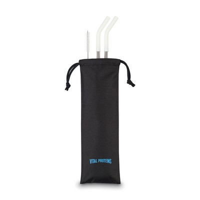 Aviana™ Poppy 2-Pack Stainless Straw Set - White