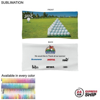 24 Hr Express Ship - Golf Caddie Tournament Towel in Microfiber Terry, Sublimated 2 Sides (22"x44")