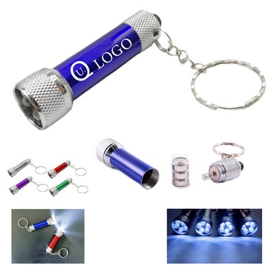 Mini Led Flashlight Torch W/ Keychain
