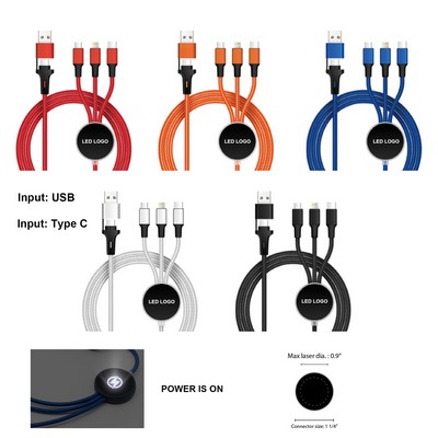 Multi Light-Up Logo Charging Cable Cord