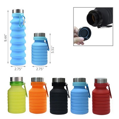 Collapsible Sport Silicone Bottle Impact-Resistant Shatterproof Design with Leak-Proof Valve
