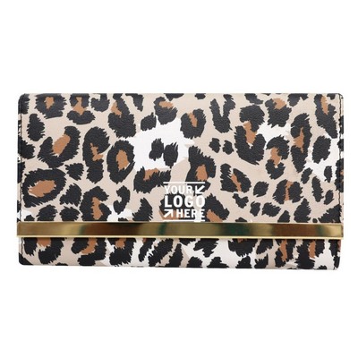 Leopard Print Medium Long Change Foldable Fashion Trend Handbag