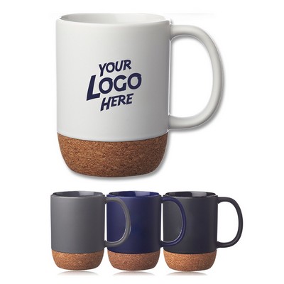 Matte Cork Bottom Ceramic Mugs . 15 oz