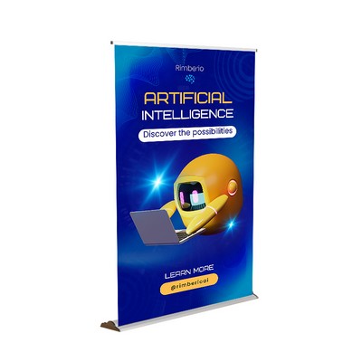 48"W x 80"H Monza Trak Retractable Banner Stand Kit, Vinyl