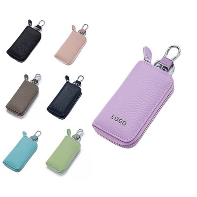 Genuine Leather Zipper Key Case