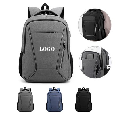 Nylon Laptop Backpack with USB Charging