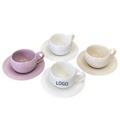 9.47Oz Egg Shape Coffee Cup And Saucer Set