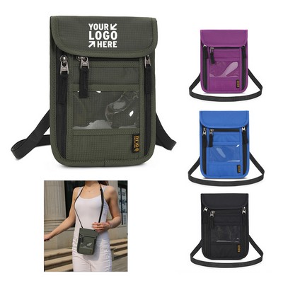 Passport Holder Neck Wallet with RFID Blocking