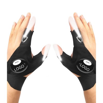 Hands-Free LED Flashlight Fingerless Gloves