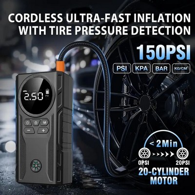 150PSI Car Jump Starter Battery With Air Compressor 39800mah