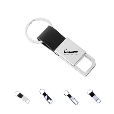Metallic Leather Keychain