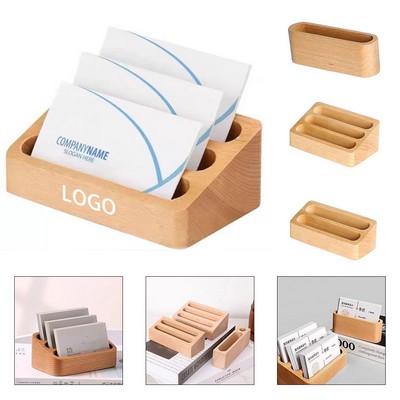 Wooden Desktop Card Organizer