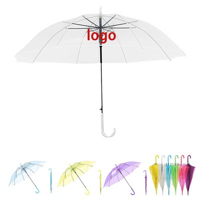 Automatic Clear PVC Promotional Umbrella - Customizable