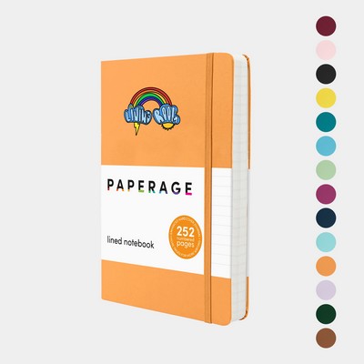 PAPERAGE® Expanded Leather Hard Cover Lined Journal Notebook 252 Numbered Pages