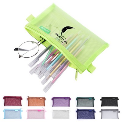 Transparent Mesh Pencil Case