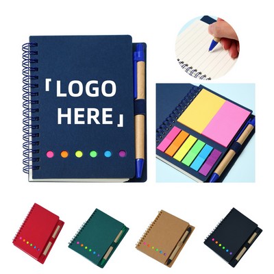 A6 Pocket Notebook w/ Sticky Notes, Index Tabs & Pen