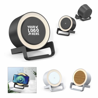 15W Wireless Charging Bluetooth Speaker Night Light Phone Stand Atmosphere Lamp
