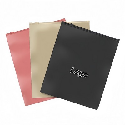 Black CPE Frosted Zipper Closure Garment Protection Bag