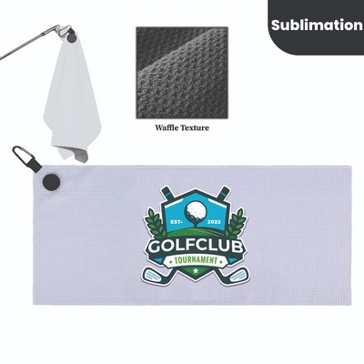 28" x 12" Sublimated Magnetic Waffle Golf Towel