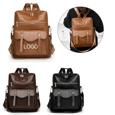 Pu Leather Retro Backpack