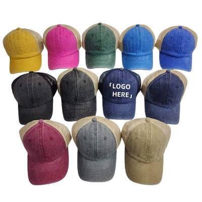 Vintage Washed Mesh Back Trucker Cap