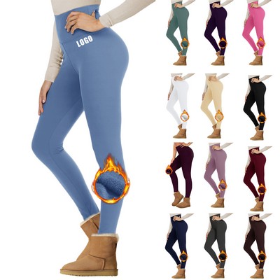 High Waist Winter Yoga Pants Fleece Stretch