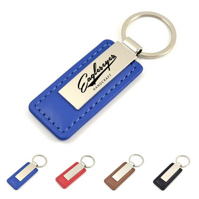 Zinc Alloy and PU Leather Business Keychain