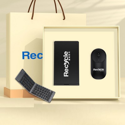 Wireless Foldable Keyboard and Mouse Set with Gift Box Packing
