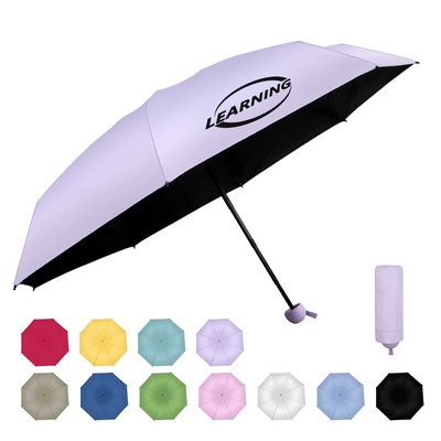 41" Arc Portable Mini 5-Fold Capsule Umbrella With Pouch