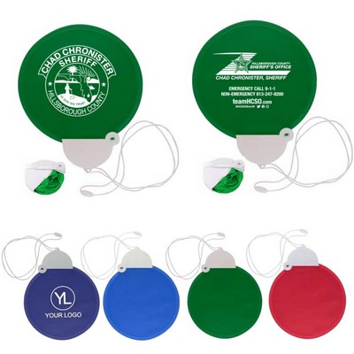 Foldable Twist Chill Mini Nylon Hand Fan w/ Lanyard