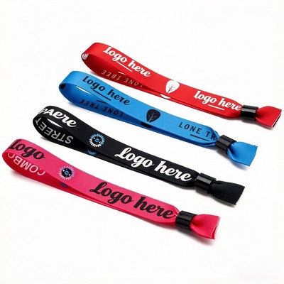 Disposable Fabric Wristbands w/Locking Bead