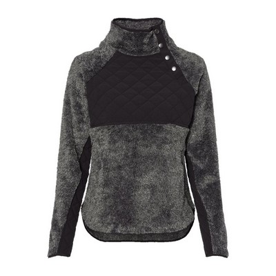 Boxercraft Women's Quilted Fuzzy Fleece Snap Placket Pullover - FZ06