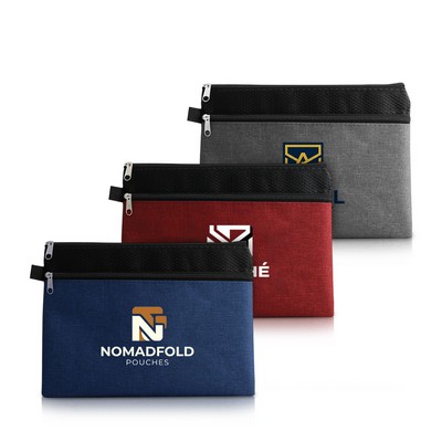 Dual-Compartment Zippered Travel Pouch