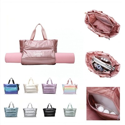 Trendy Lightweight Durable Nylon Women's Puffer Fitness Tote Bag
