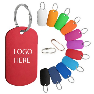 Engraved Metal Dog Tag Keychain