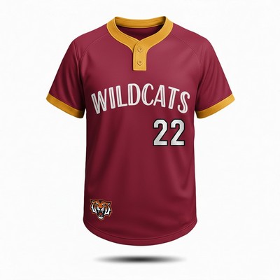 Men's Sublimated 2 Button Baseball Jersey 150G Interlock