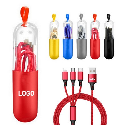 Premium Nylon Braided Multi-Interface Charging Cable with Protective Case