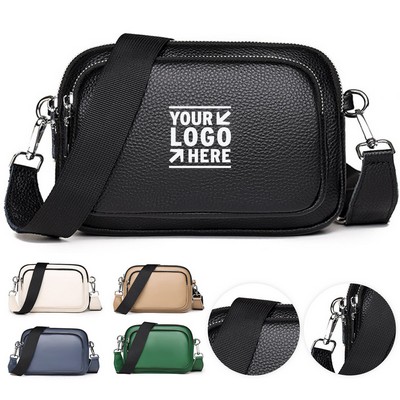 Premium Leather Layered Crossbody Purse