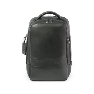 Samsonite Leather Laptop Backpack - Black