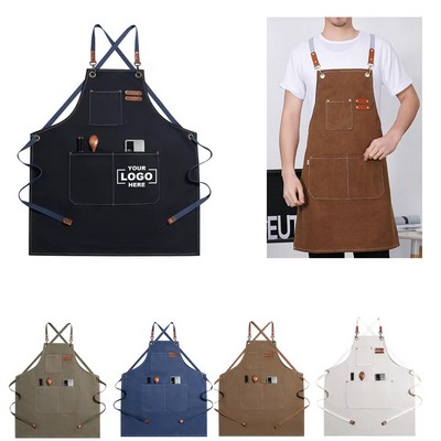 Thick Canvas Cross Lace Fashion Apron