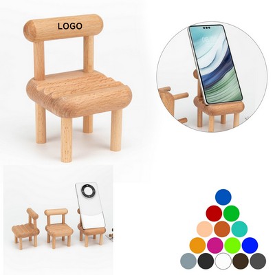 Mini Wooden Chair Shaped Phone Holder
