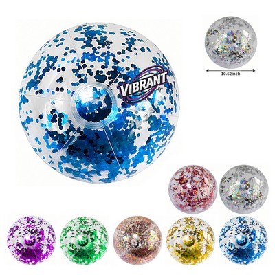 10.62"Sequin Filled Inflatable Beach Ball