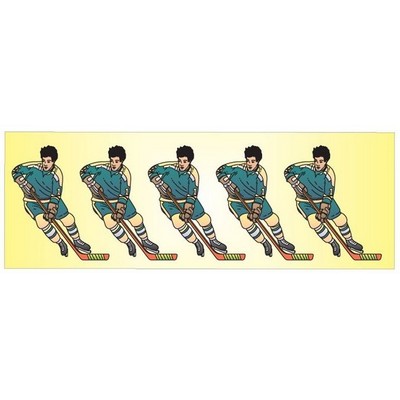 Hockey Player Panoramic Badge w/ Bar Pin (1 5/8"x4 5/8")